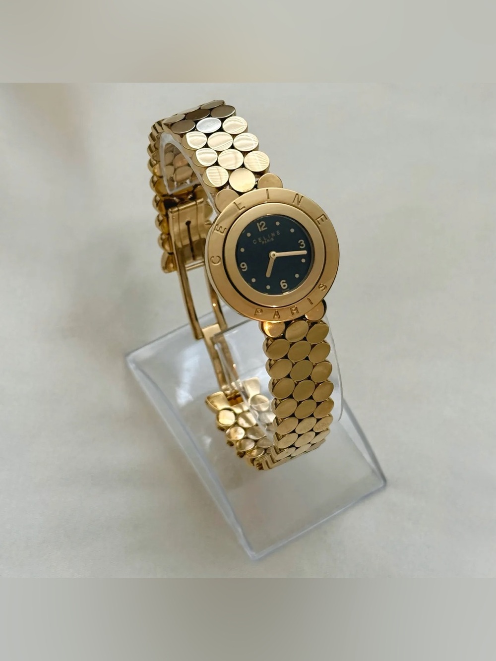 AUTHENTIC VERY RARE VINTAGE CELINE GOLD WATCH - Picture 3 of 8